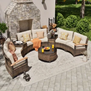Outdoor Patio Curved Sectional Sofa