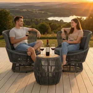 2-Piece Outdoor Swivel Rocker Set