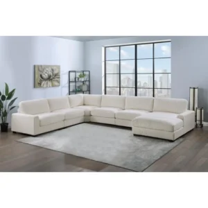 Beige 6pc Modular Sectional Sofa Set