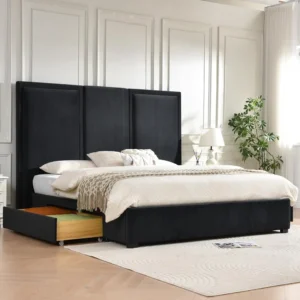 King Size Bed Frame w/  High Headboard